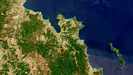 Provence-Alpes-Côte d’Azur, France on open data satellite image © M. Jurzyk