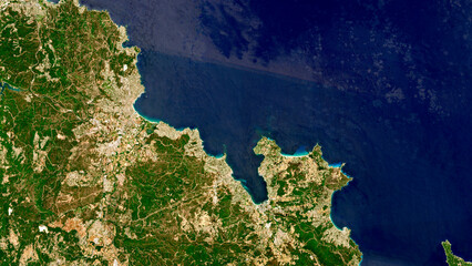 French Mediterranean region on open data satellite image © M. Jurzyk