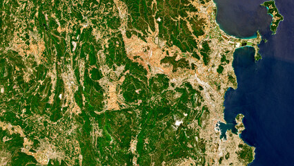 French Mediterranean region on open data satellite image © M. Jurzyk