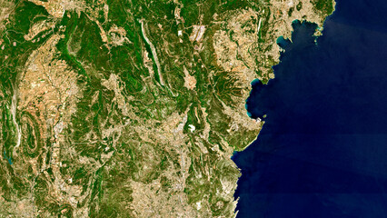 French Mediterranean region on open data satellite image © M. Jurzyk
