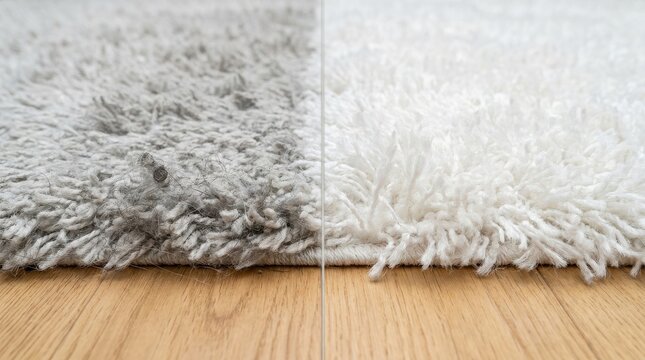 Split Shaggy Rug Before After Professional Carpet Cleaning