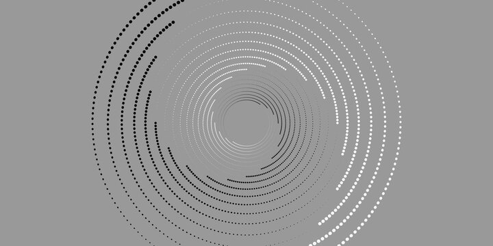 Abstract dotted vector background. Halftone effect. Spiral dotted background or icon. Yin and yang style