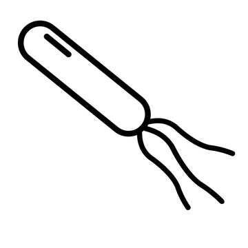 Rod Shaped Bacterial Cell with Flagella Representing Microbial Locomotion, Motility, and Cellular Movement