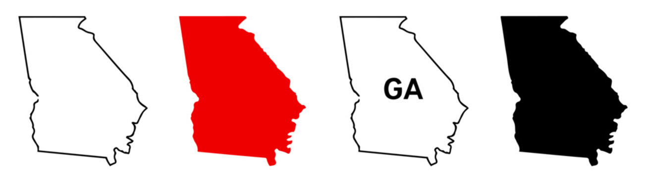 georgia state map icon styles set