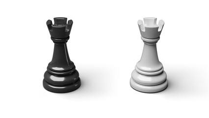 Black and White Chess Rook Pieces Isolated on Transparent Background © Muhammad Usama