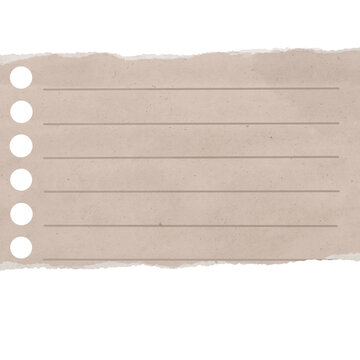 Textured paper with torn top edge. Light beige color with subtle horizontal lines. Suitable for journaling, scrapbooking, note-taking, background elements, and creative craft design projects.