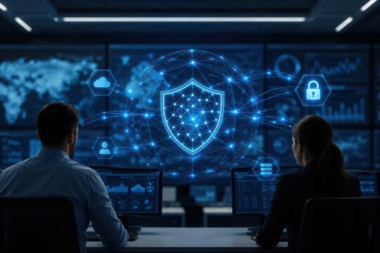 Security Operations Center Analysts Monitoring AI Cyber Defense