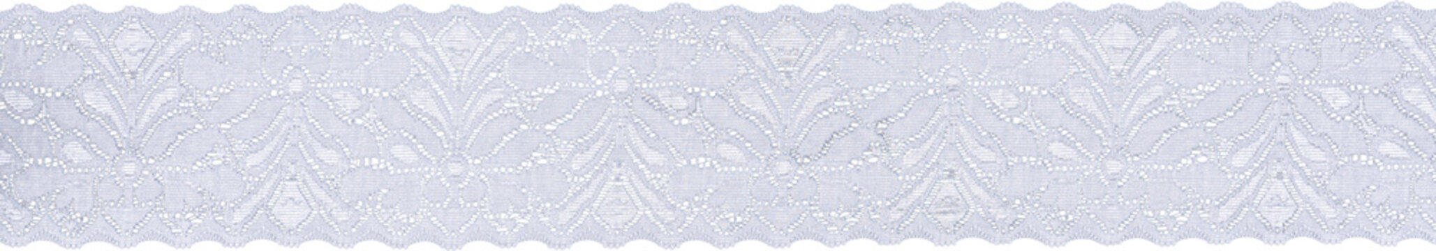 White damask lace ribbon border with scalloped edges