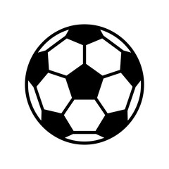 Fototapeta premium Soccer ball icon. Vector graphics illustration with football and ball, suitable for emblems and logos, traditional soccer pattern isolated on White Background silhouette