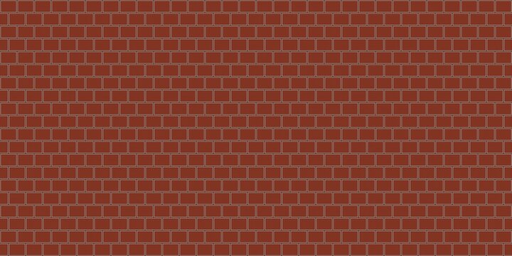 Red brick wall texture seamless pattern flat vector illustration background