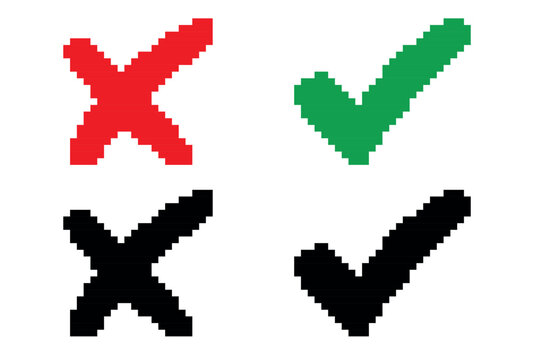 Set check mark and cross. Vector illustartion
