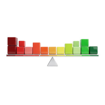 Business Stability Balance Concept With Colorful Cubes Chart
