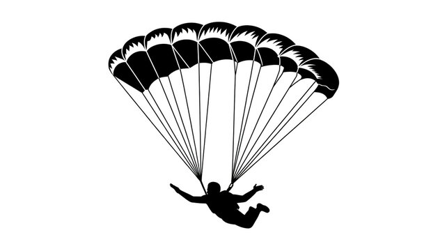 paraglider silhouette on black
