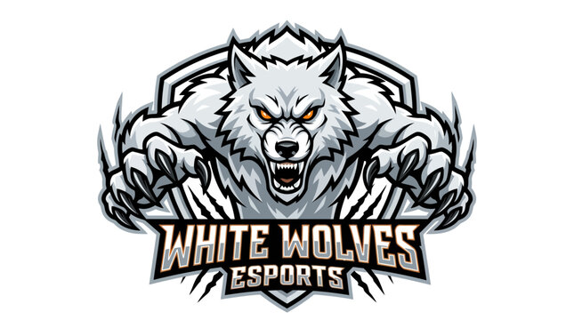 White Wolves Esports logo with wolf.