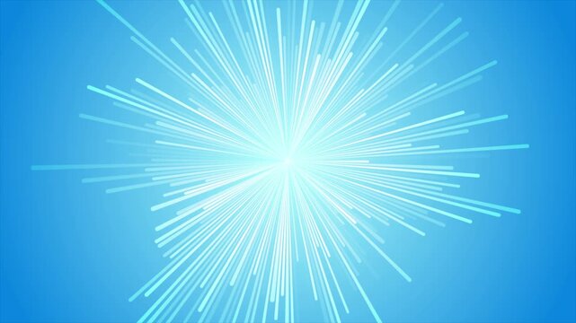 Bright blue minimal glowing tech linear rays abstract futuristic background. Concept motion design. Seamless loop. Video animation Ultra HD 4K 3840x2160