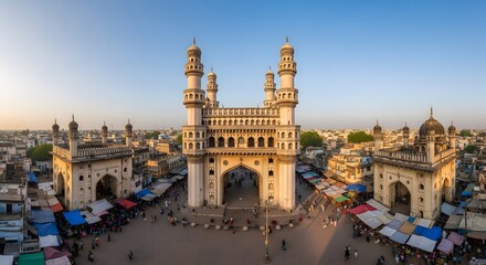 Naklejka premium Charminar monument in Hyderabad, India.