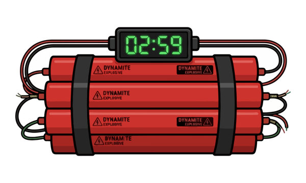 Red Dynamite Explosive Bundle with Digital Timer Display