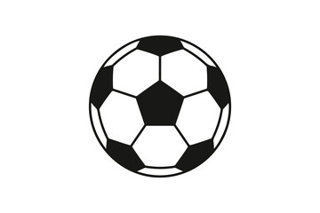 Fototapeta premium Classic black and white soccer ball vector icon presents traditional pentagon and hexagon panels.