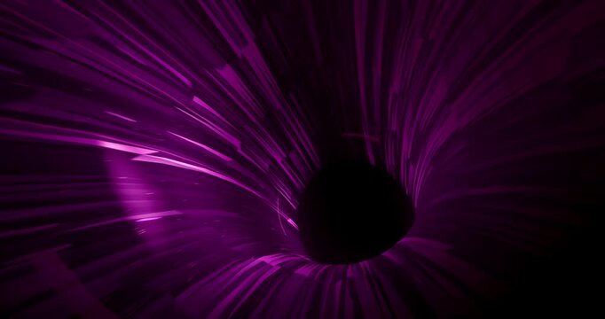 Futuristic light speed travel through a digital cyber energy tunnel loop for video production. 4K 3D Animation.