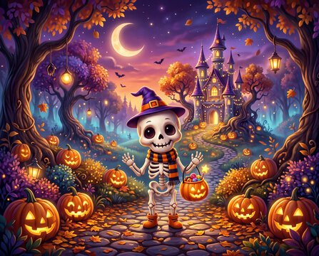 S&uuml;&szlig;er Halloween Skelett, 3D Design