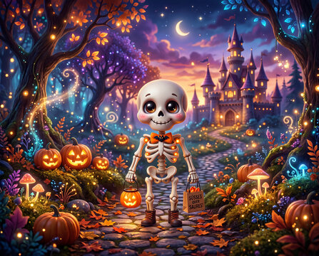 S&uuml;&szlig;er Halloween Skelett Trick or Treat, 3D Design