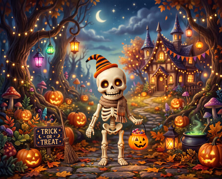 S&uuml;&szlig;er Halloween Skelett s&uuml;&szlig;es oder saures, 3D Design