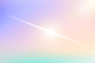 Fototapeta premium Bright diagonal lens flare light burst on soft pastel purple and peach gradient background