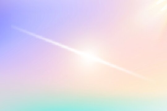 Bright diagonal lens flare light burst on soft pastel purple and peach gradient background
