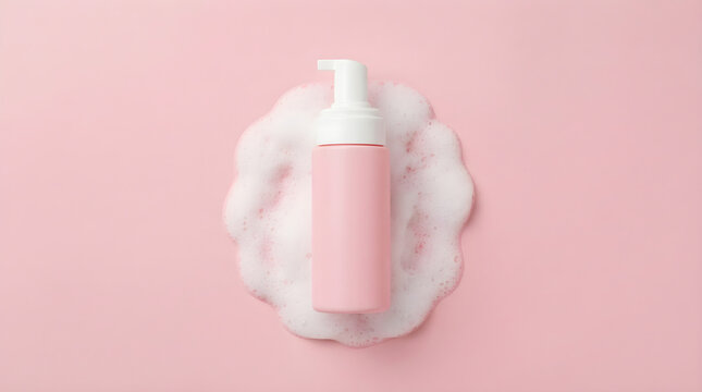 Wellness Concept Foam Pump Bottle with Soap on a transparent background