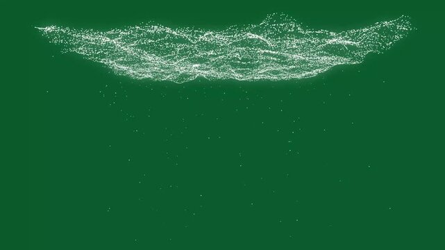 Abstract motion graphic animation, Sparkling star twinkle glitter white cartoon doodle animation on green background. glowing particles forming light energy, 2D glitter star cartoon light video. 4k