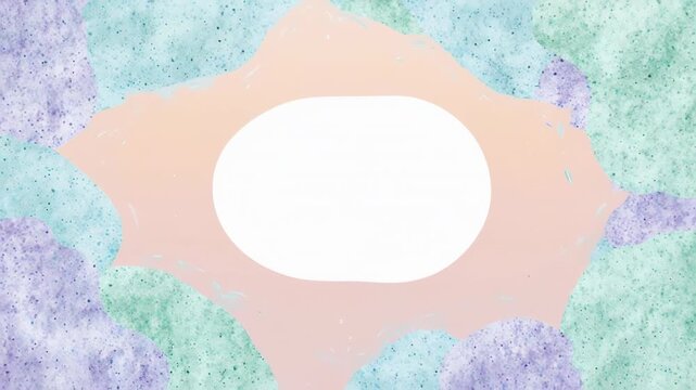 Abstract organic shape transforming with soft pastel watercolor background