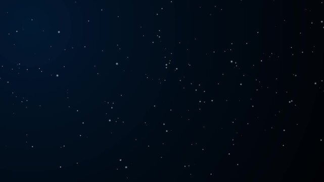 Twinkling and shooting Stars animation on Blue Black screen background