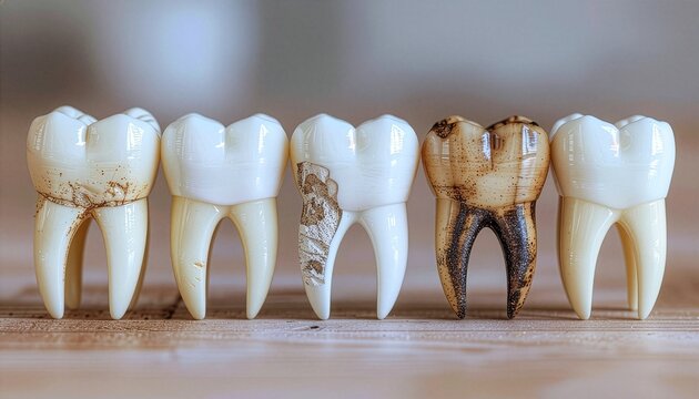 distinctly different decayed teeth
