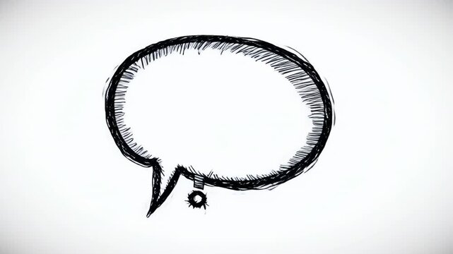 Animated hand drawn speech bubbles appearing in sequence with subtle motion and clean background for communication concepts