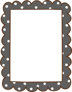 Polka Dot Scalloped Rectangular Frame Halloween Frames Decoration