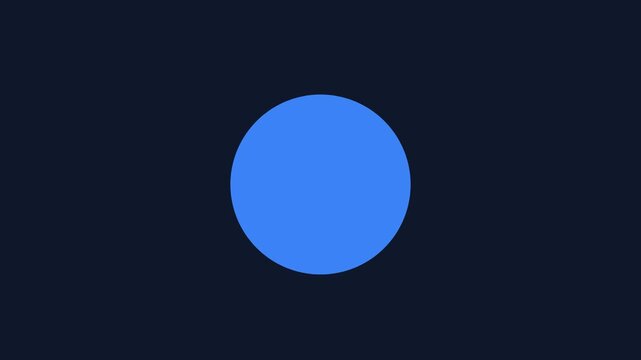 Abstract Motion Graphics Featuring Pulsing Blue Circle and Geometric Particle Patterns.