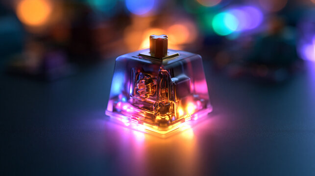Transparent Mechanical Keyboard Switch Illuminated by RGB Lights