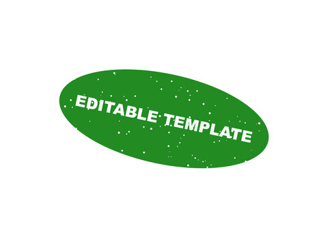 Green oval rubber stamp with editable template text on black