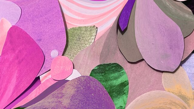 colorful watercolor collage, watercolor halftone background collage, watercolor paper cutout art, abstract paper cutout collage illustration