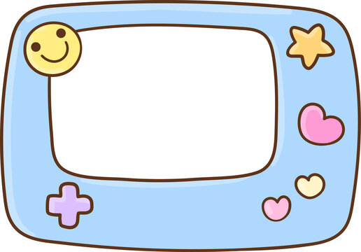 Cute Kawaii Hand-Drawn Video Game Frame Pastel Y2K Frame For Classroom Decoration