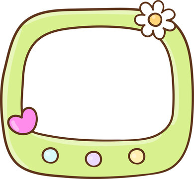 Cute Pastel Flower and Heart Border Frame Pastel Y2K Frame For Classroom Decoration