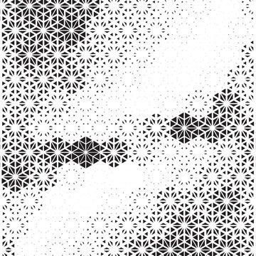Abstract Halftone Pattern with Geometric Hexagon Shapes and Gradient Dot Texture Design
