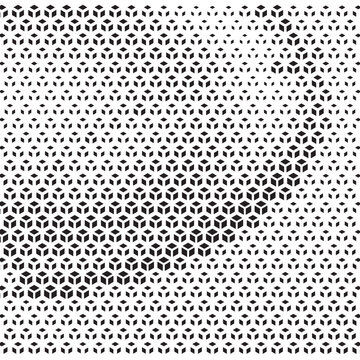Abstract geometric halftone pattern with repeating triangular shapes and gradient effect