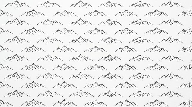 Seamless pattern of hand drawn mountain ranges for design use