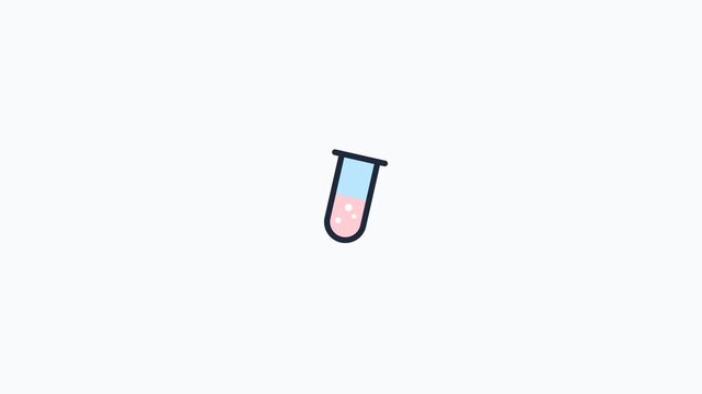 Animated Test Tube Icon with Liquid Level Fluctuations.