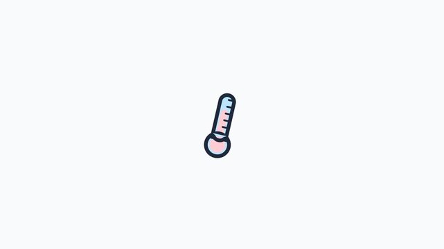 Animated Thermometer Icon Showing Temperature Fluctuations for Weather and Health Applications.