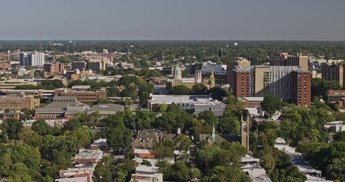 Richmond Virginia Aerial v127 zoomed 3x low flyover above Oregon Hill, the VCU campus and the Fan District - Shot with Mavic 3 Pro Cine - Sept 30th 2023