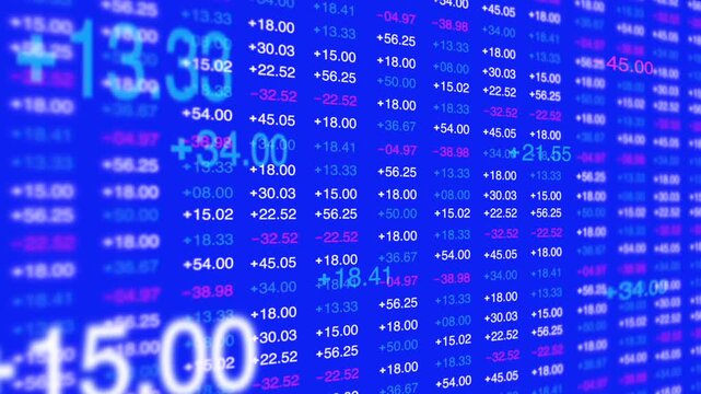 株価の値動きを示す金融市場の数値データ