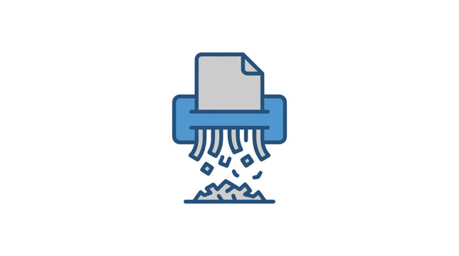 Blue paper shredder machine destroying a single document.
