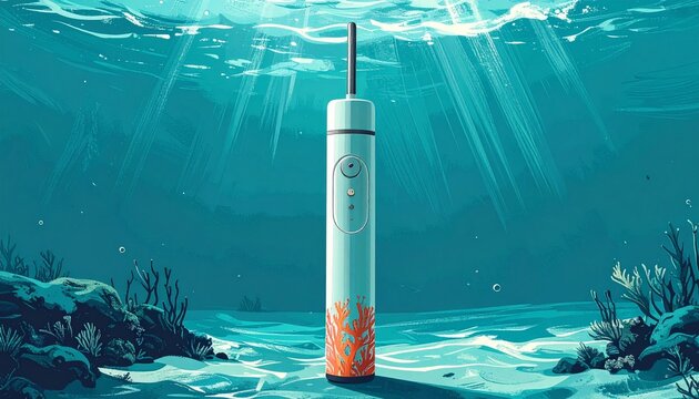 Underwater data center server in ocean environment.